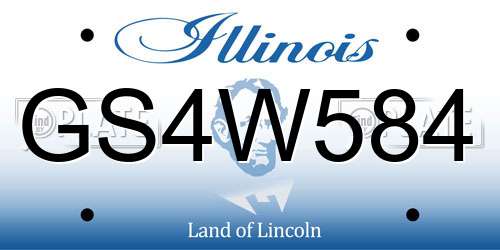 GS4W584 Illinois License Plate