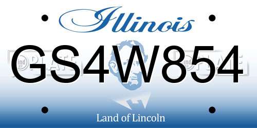 GS4W854 Illinois License Plate