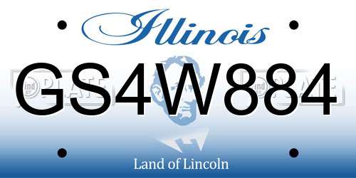 GS4W884 Illinois License Plate