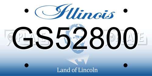 GS52800 Illinois License Plate