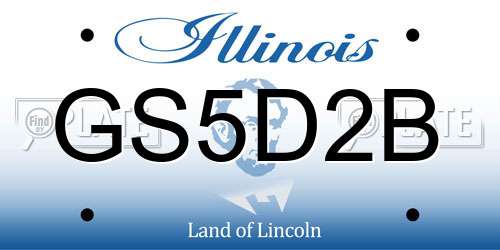 GS5D2B Illinois License Plate