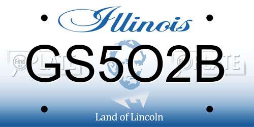 GS5O2B Illinois License Plate