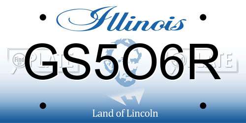 GS5O6R Illinois License Plate