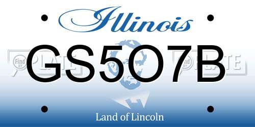 GS5O7B Illinois License Plate