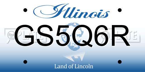 GS5Q6R Illinois License Plate