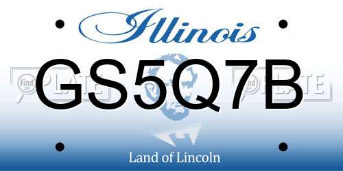 GS5Q7B Illinois License Plate