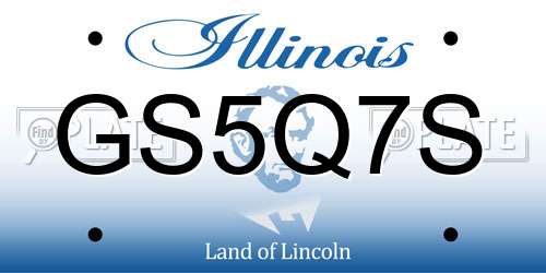 GS5Q7S Illinois License Plate