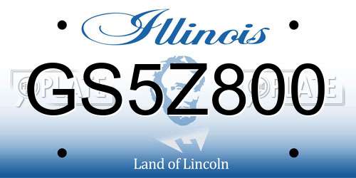 GS5Z800 Illinois License Plate