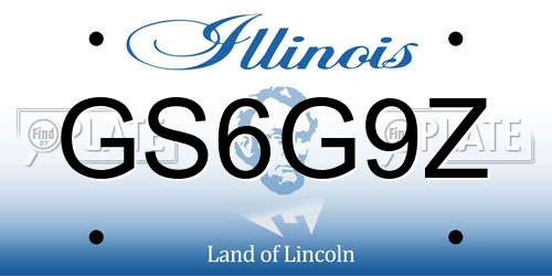 GS6G9Z Illinois License Plate