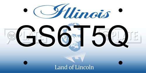 GS6T5Q Illinois License Plate