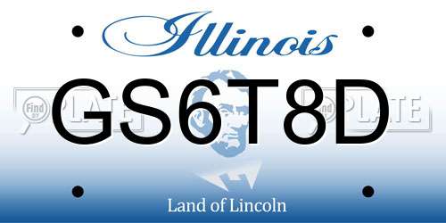 GS6T8D Illinois License Plate