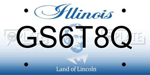 GS6T8Q Illinois License Plate