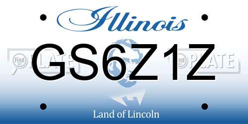GS6Z1Z Illinois License Plate