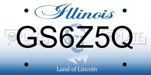 GS6Z5Q Illinois License Plate