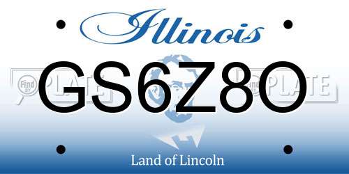 GS6Z8O Illinois License Plate