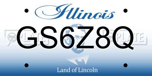 GS6Z8Q Illinois License Plate