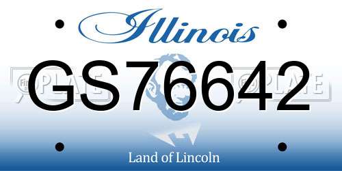 GS76642 Illinois License Plate