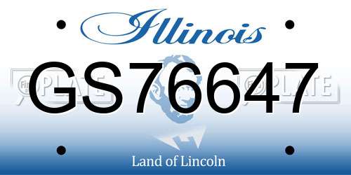 GS76647 Illinois License Plate