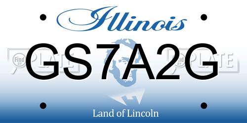 GS7A2G Illinois License Plate