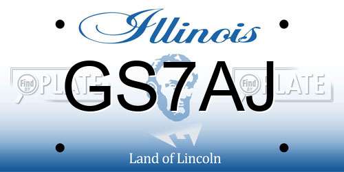 GS7AJ Illinois License Plate