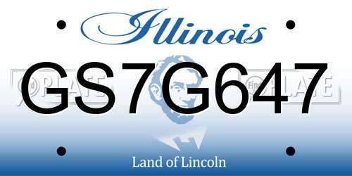 GS7G647 Illinois License Plate
