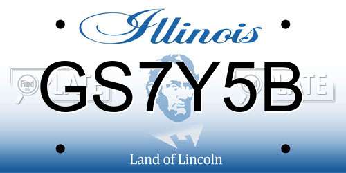 GS7Y5B Illinois License Plate