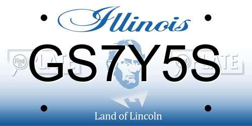 GS7Y5S Illinois License Plate