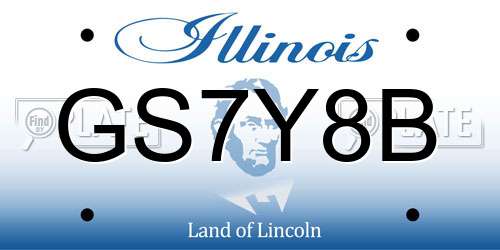 GS7Y8B Illinois License Plate