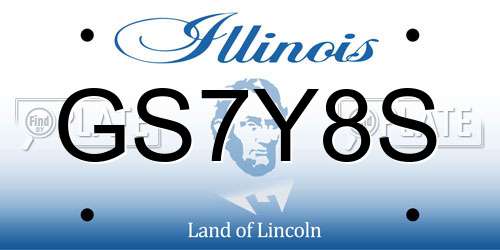 GS7Y8S Illinois License Plate