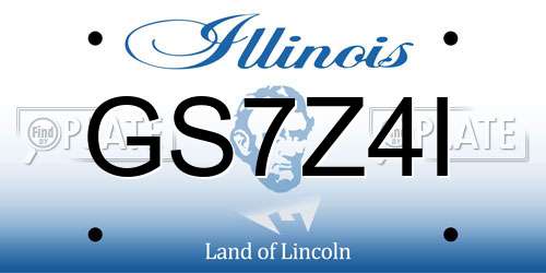 GS7Z4I Illinois License Plate