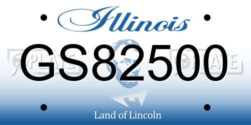GS82500 Illinois License Plate