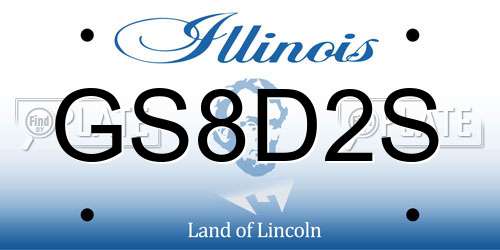 GS8D2S Illinois License Plate