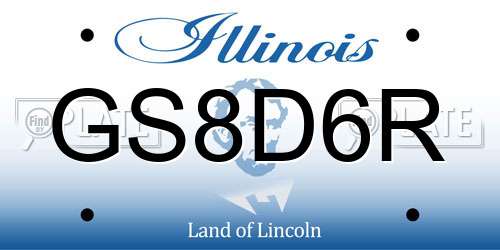 GS8D6R Illinois License Plate