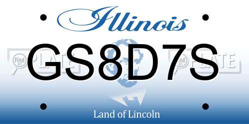 GS8D7S Illinois License Plate