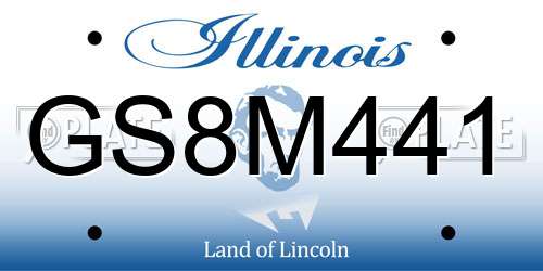 GS8M441 Illinois License Plate