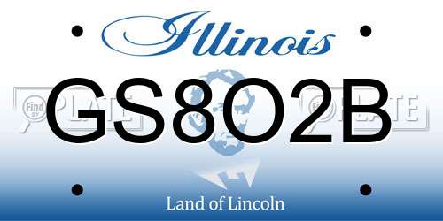GS8O2B Illinois License Plate