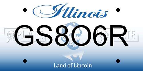 GS8O6R Illinois License Plate