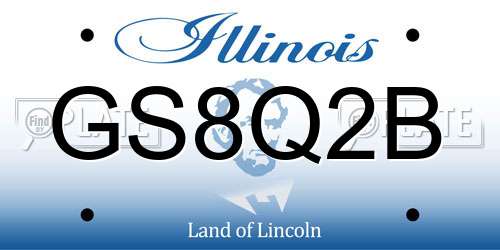 GS8Q2B Illinois License Plate