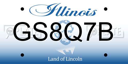 GS8Q7B Illinois License Plate