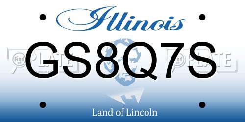 GS8Q7S Illinois License Plate