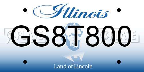 GS8T800 Illinois License Plate