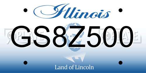GS8Z500 Illinois License Plate