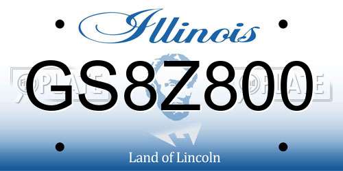 GS8Z800 Illinois License Plate