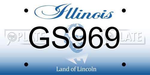 GS969 Illinois License Plate