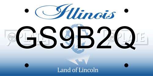 GS9B2Q Illinois License Plate