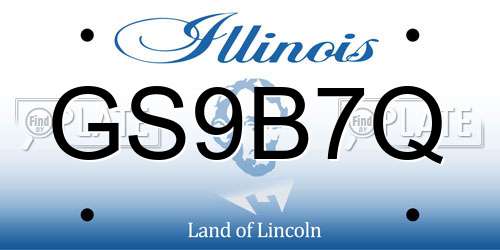 GS9B7Q Illinois License Plate