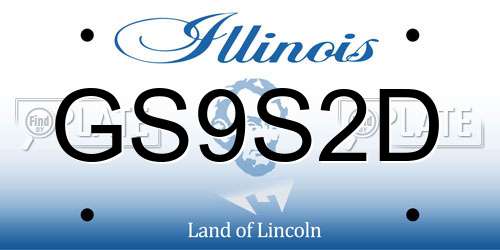 GS9S2D Illinois License Plate