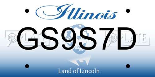 GS9S7D Illinois License Plate