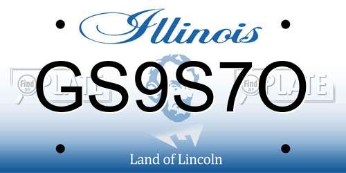 GS9S7O Illinois License Plate
