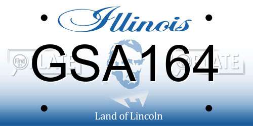 GSA164 Illinois License Plate